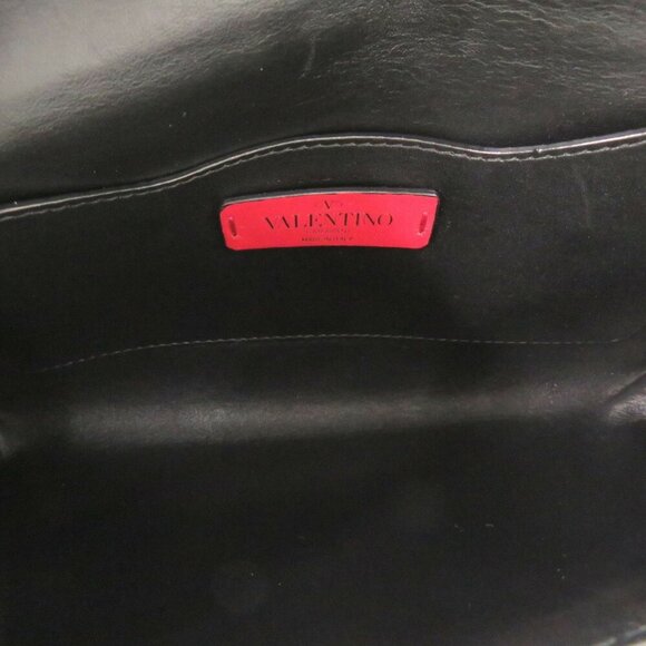 VALENTINO GARAVANI Black Leather Chain Shoulder Bag - Picture 6 of 8